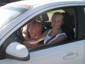 Laura learned how to drive in one of our "gift" cars. :) 